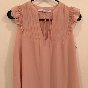 Pink blouse with ruffle sleeves